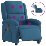 vidaXL Fotoliu de masaj rabatabil, electric, albastru, catifea vidaXL Fotoliu de masaj rabatabil, electric, albastru, catifea
