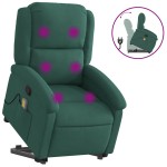 vidaXL Fotoliu de masaj cu ridicare, verde închis, catifea vidaXL Fotoliu de masaj cu ridicare, verde închis, catifea
