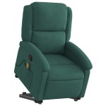 vidaXL Fotoliu de masaj cu ridicare, verde închis, catifea vidaXL Fotoliu de masaj cu ridicare, verde închis, catifea