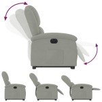vidaXL Fotoliu electric rabatabil cu ridicare, gri deschis, catifea