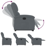 vidaXL Fotoliu electric rabatabil cu ridicare, gri închis, catifea