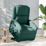 vidaXL Fotoliu electric rabatabil cu ridicare, verde închis, catifea