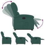 vidaXL Fotoliu electric rabatabil cu ridicare, verde închis, catifea