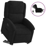 vidaXL Fotoliu electric rabatabil cu ridicare, negru, catifea
