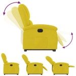 vidaXL Fotoliu electric rabatabil cu ridicare, galben, catifea