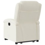 vidaXL Fotoliu electric rabatabil cu ridicare, crem, catifea
