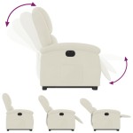 vidaXL Fotoliu electric rabatabil cu ridicare, crem, catifea