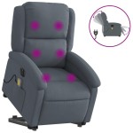 vidaXL Fotoliu electric masaj rabatabil cu ridicare gri închis catifea