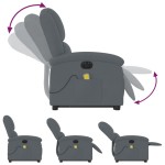 vidaXL Fotoliu electric masaj rabatabil cu ridicare gri închis catifea
