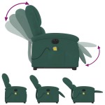 vidaXL Fotoliu electric masaj rabatabil/ridicare verde închis catifea
