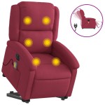 vidaXL Fotoliu de masaj electric rabatabil roșu vin catifea