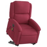 vidaXL Fotoliu de masaj electric rabatabil roșu vin catifea