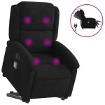 vidaXL Fotoliu electric de masaj rabatabil cu ridicare, negru, catifea