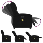 vidaXL Fotoliu electric de masaj rabatabil cu ridicare, negru, catifea