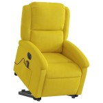 vidaXL Fotoliu de masaj electric rabatabil cu ridicare galben, catifea vidaXL Fotoliu de masaj electric rabatabil cu ridicare galben, catifea