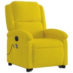 vidaXL Fotoliu de masaj electric rabatabil cu ridicare galben, catifea vidaXL Fotoliu de masaj electric rabatabil cu ridicare galben, catifea