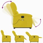 vidaXL Fotoliu de masaj electric rabatabil cu ridicare galben, catifea vidaXL Fotoliu de masaj electric rabatabil cu ridicare galben, catifea