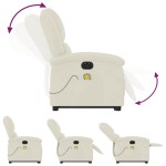 vidaXL Fotoliu electric de masaj rabatabil cu ridicare, crem, catifea vidaXL Fotoliu electric de masaj rabatabil cu ridicare, crem, catifea