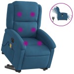 vidaXL Fotoliu electric masaj rabatabil cu ridicare, albastru, catifea vidaXL Fotoliu electric masaj rabatabil cu ridicare, albastru, catifea