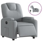 vidaXL Fotoliu rabatabil electric, gri deschis, textil