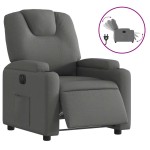vidaXL Fotoliu rabatabil electric, gri închis, material textil