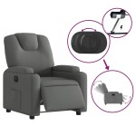 vidaXL Fotoliu rabatabil electric, gri închis, material textil