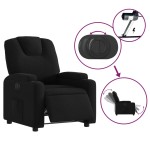 vidaXL Fotoliu rabatabil electric, negru, material textil
