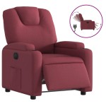 vidaXL Fotoliu rabatabil electric, roșu vin, material textil