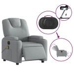 vidaXL Fotoliu electric de masaj rabatabil, gri deschis, microfibră