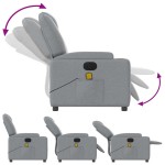 vidaXL Fotoliu electric de masaj rabatabil, gri deschis, microfibră