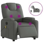 vidaXL Fotoliu electric de masaj rabatabil, gri închis, textil