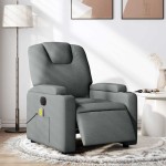 vidaXL Fotoliu electric de masaj rabatabil, gri închis, textil