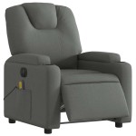 vidaXL Fotoliu electric de masaj rabatabil, gri închis, textil
