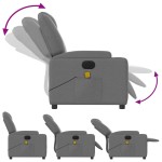 vidaXL Fotoliu electric de masaj rabatabil, gri închis, textil