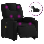 vidaXL Fotoliu electric de masaj rabatabil, negru, textil vidaXL Fotoliu electric de masaj rabatabil, negru, textil