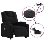 vidaXL Fotoliu electric de masaj rabatabil, negru, textil vidaXL Fotoliu electric de masaj rabatabil, negru, textil