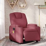 vidaXL Fotoliu electric de masaj rabatabil, roșu vin, textil vidaXL Fotoliu electric de masaj rabatabil, roșu vin, textil