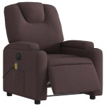 vidaXL Fotoliu electric de masaj rabatabil, maro închis, textil