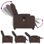 vidaXL Fotoliu electric de masaj rabatabil, maro închis, textil