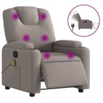 vidaXL Fotoliu electric de masaj rabatabil, gri taupe, textil