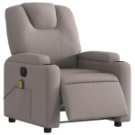 vidaXL Fotoliu electric de masaj rabatabil, gri taupe, textil