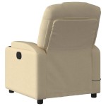 vidaXL Fotoliu electric de masaj rabatabil, crem, textil