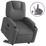 vidaXL Fotoliu rabatabil cu ridicare pe verticală, gri închis, textil