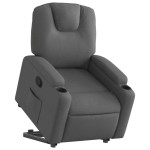 vidaXL Fotoliu rabatabil cu ridicare pe verticală, gri închis, textil
