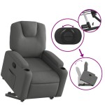 vidaXL Fotoliu rabatabil cu ridicare pe verticală, gri închis, textil