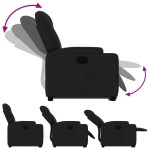 vidaXL Fotoliu rabatabil cu ridicare pe verticală, negru, textil