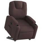 vidaXL Fotoliu rabatabil cu ridicare pe verticală, maro închis, textil