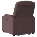 vidaXL Fotoliu rabatabil cu ridicare pe verticală, maro închis, textil