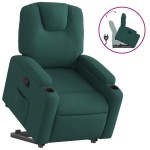 vidaXL Fotoliu rabatabil ridicare pe verticală, verde închis, textil vidaXL Fotoliu rabatabil ridicare pe verticală, verde închis, textil