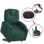 vidaXL Fotoliu rabatabil ridicare pe verticală, verde închis, textil vidaXL Fotoliu rabatabil ridicare pe verticală, verde închis, textil